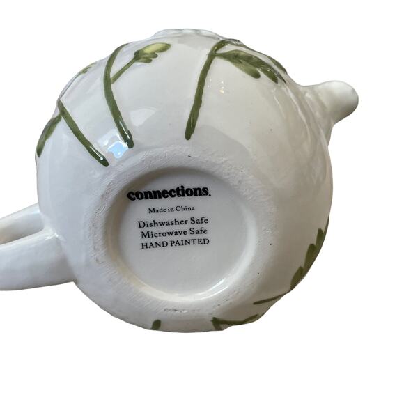 Connections 3 pc Hand Painted Spring Floral Ceramic Tea Pot & Cup For One NEW - Picture 8 of 12